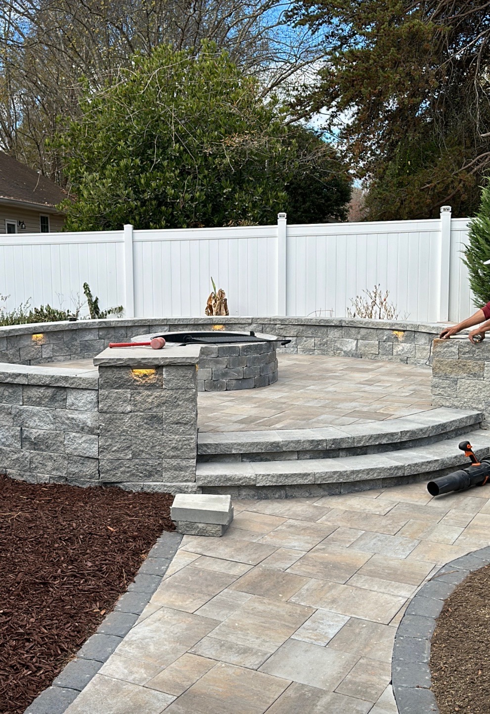 Landscape lighting at night